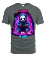 Gaming Is Life Panda Gamer T-Shirt - gray t-shirt on white background