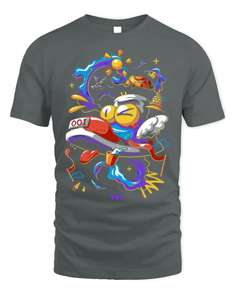 Abstract Running Shoe Pop Art T-Shirt - gray t-shirt on white background