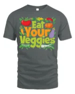 Eat Your Veggies Healthy Diet T-Shirt - gray t-shirt on white background