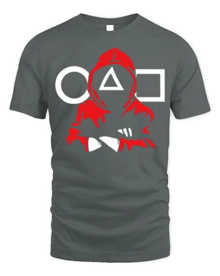 Red Guard Squid Game Inspired T-Shirt - gray t-shirt on white background