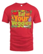 Eat Your Veggies Healthy Diet T-Shirt - red t-shirt on white background