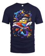 Abstract Running Shoe Pop Art T-Shirt - navy t-shirt on white background