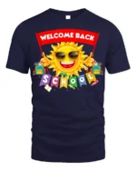 Welcome Back To School Sun Fun T-Shirt - navy t-shirt on white background