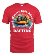 Wild Waters Rafting Adventure T-Shirt Epic Trip Tee - red t-shirt on white background