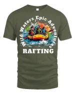 Wild Waters Rafting Adventure T-Shirt Epic Trip Tee - military green t-shirt on white background