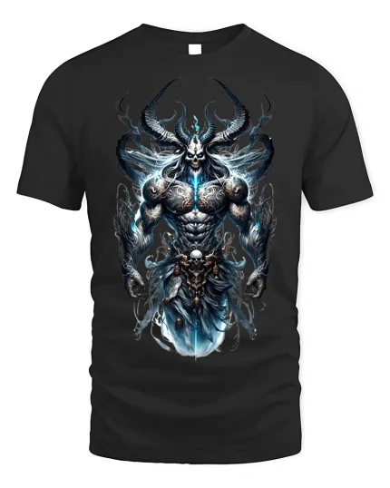 Demonic Lord T-Shirt Dark Fantasy Art Tee - black t-shirt on white background