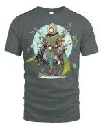Nature Guardian Robot Tee Eco Tech T-Shirt - gray t-shirt on white background