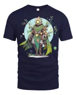 Nature Guardian Robot Tee Eco Tech T-Shirt - navy t-shirt on white background
