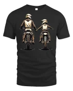 Dirt Bike Dad and Son Tee - Motocross T-Shirt - black t-shirt on white background