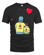 Hero Son Dad Tee - Father and Son T-Shirt - black t-shirt on white background