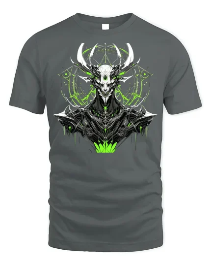 Mystic Horned Tee - Dark Forest T-Shirt - gray t-shirt on white background