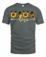 Sunflower Mama Tee - Love Mom T-Shirt - gray t-shirt on white background