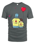 Hero Son Dad Tee - Father and Son T-Shirt - gray t-shirt on white background