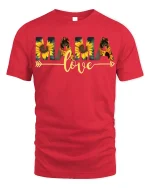 Sunflower Mama Tee - Love Mom T-Shirt - red t-shirt on white background