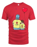 Hero Son Dad Tee - Father and Son T-Shirt - red t-shirt on white background