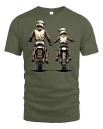 Dirt Bike Dad and Son Tee - Motocross T-Shirt - military green t-shirt on white background