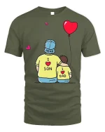 Hero Son Dad Tee - Father and Son T-Shirt - military green t-shirt on white background