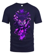 Gengar Ghost Tee - Spooky Pokémon T-Shirt - navy t-shirt on white background