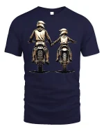 Dirt Bike Dad and Son Tee - Motocross T-Shirt - navy t-shirt on white background