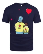 Hero Son Dad Tee - Father and Son T-Shirt - navy t-shirt on white background