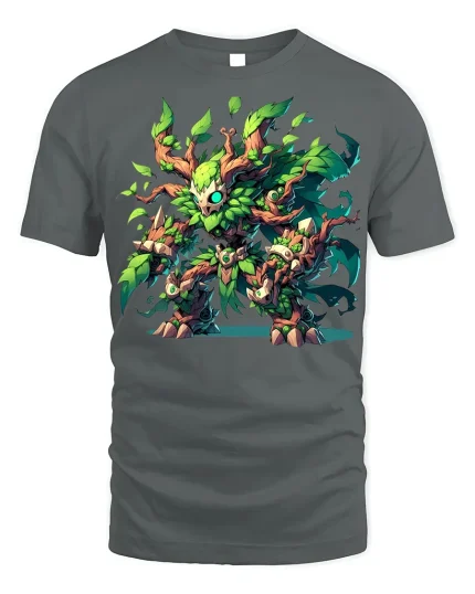 Forest Guardian T-Shirt - Nature Spirit Tee - gray t-shirt on white background