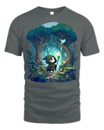 Whimsical Forest Spirit T-Shirt - Mystical Woodland Tee - gray t-shirt on white background