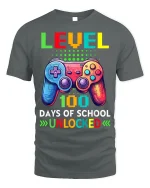 Level 100 Days of School Unlocked T-Shirt - gray t-shirt on white background
