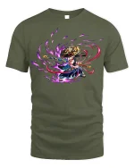Anime Samurai Warrior T-Shirt - Japanese Inspired Tee - military green t-shirt on white background