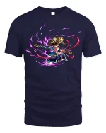 Anime Samurai Warrior T-Shirt - Japanese Inspired Tee - navy t-shirt on white background