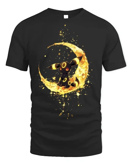 Moonlight Creature Yellow Glow T-shirt - black t-shirt on white background
