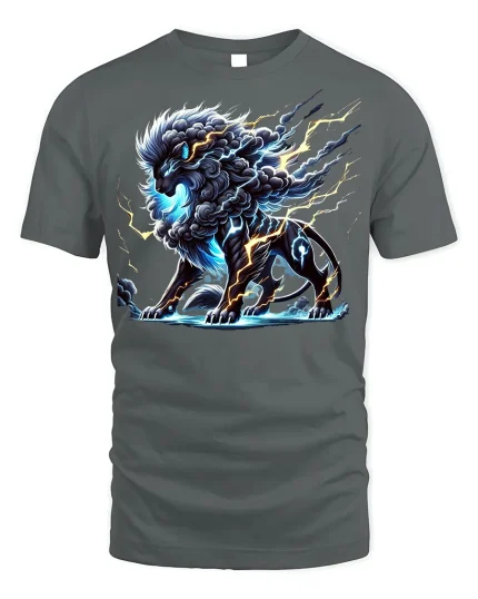 Stormborn Thunder Beast Graphic T-shirt - gray t-shirt on white background