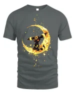 Moonlight Creature Yellow Glow T-shirt - gray t-shirt on white background