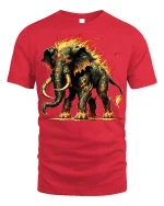 Inferno Mammoth Beast Fire Graphic T-shirt - red t-shirt on white background