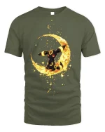 Moonlight Creature Yellow Glow T-shirt - military green t-shirt on white background