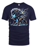 Stormborn Thunder Beast Graphic T-shirt - navy t-shirt on white background