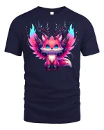 Electric Neon Fox Spirit Graphic T-shirt - navy t-shirt on white background