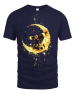 Moonlight Creature Yellow Glow T-shirt - navy t-shirt on white background