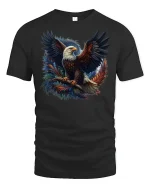 Majestic Bald Eagle Tee - black t-shirt on white background