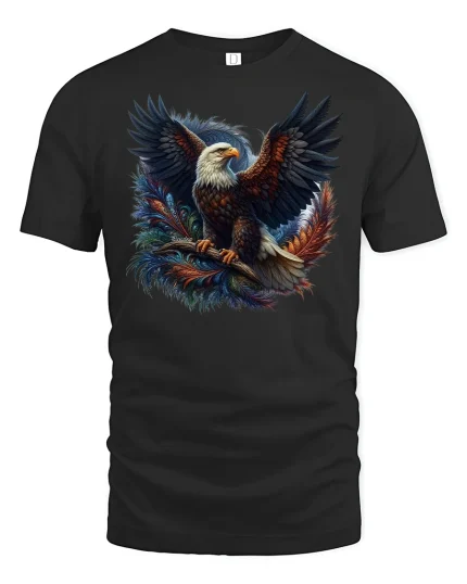 Majestic Bald Eagle Tee - black t-shirt on white background