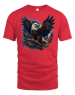 Majestic Bald Eagle Tee - red t-shirt on white background