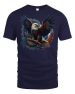 Majestic Bald Eagle Tee - navy t-shirt on white background