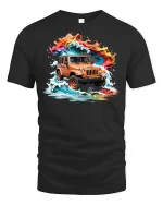 Adventure Wave Rider Off-Road Jeep Tee - black t-shirt on white background