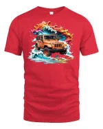 Adventure Wave Rider Off-Road Jeep Tee - red t-shirt on white background