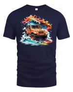 Adventure Wave Rider Off-Road Jeep Tee - navy t-shirt on white background