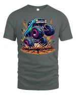 Monster Truck Madness Extreme T-shirt - gray t-shirt on white background