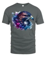 Fierce Eagle Spirit Watercolor Art Tee - gray t-shirt on white background