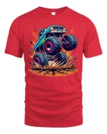 Monster Truck Madness Extreme T-shirt - red t-shirt on white background