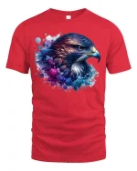 Fierce Eagle Spirit Watercolor Art Tee - red t-shirt on white background