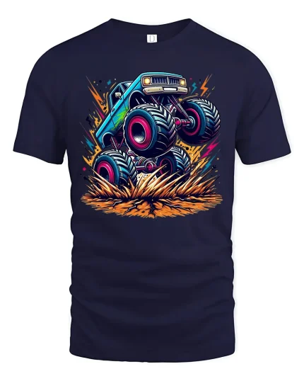 Monster Truck Madness Extreme T-shirt - navy t-shirt on white background