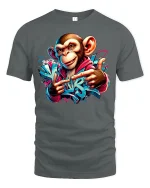 Street Vibes Monkey Graffiti Art Tee - gray t-shirt on white background
